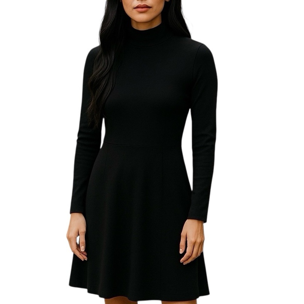 Jon Black A-Line Mock Neck Long Sleeve Dress. Sz 2